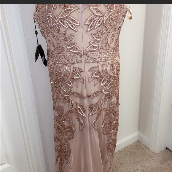 Adrianna-Papell PLUS size beaded sleeveless long gown - Picture 14 of 15